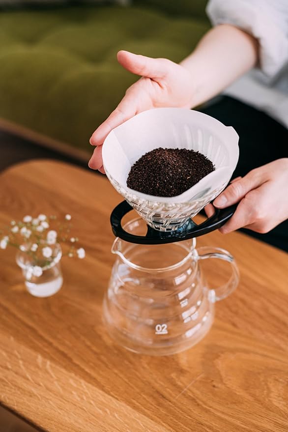 Hario V60 Glass Coffee Dripper Size 02 Black