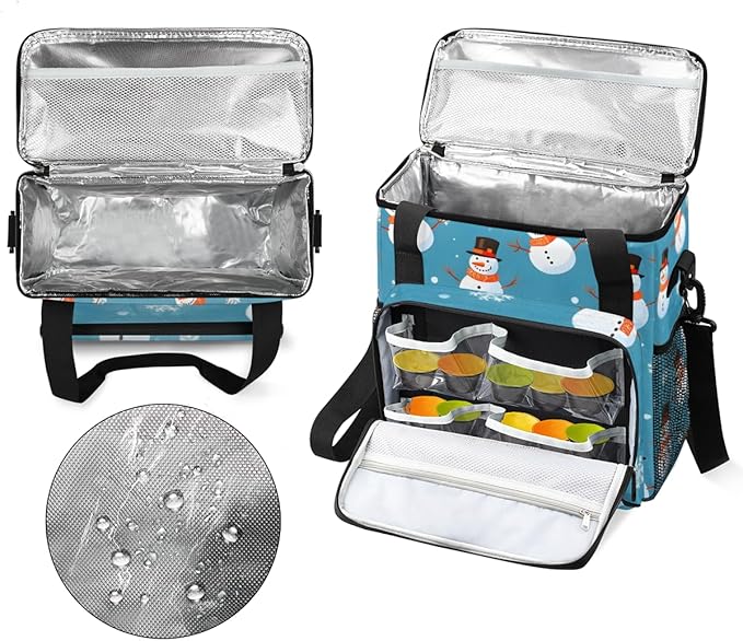 Christmas Snowman Coffee Maker Carrying Bag Graffiti Snowman Travel Storage Bag Compatible with K-Mini or K-Mini Plus Single Serve Coffee Brewer Carrying Case with Multiple Pockets &amp Shoulder St