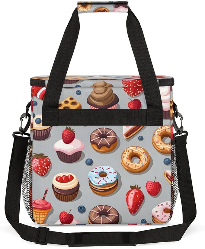Cake Donut Coffee Maker Travel Bag for Keurig K-Mini/K-Mini Plus Insulated Waterproof Tote with Pockets for K-Cup Portable Single-Serve Brewer Case