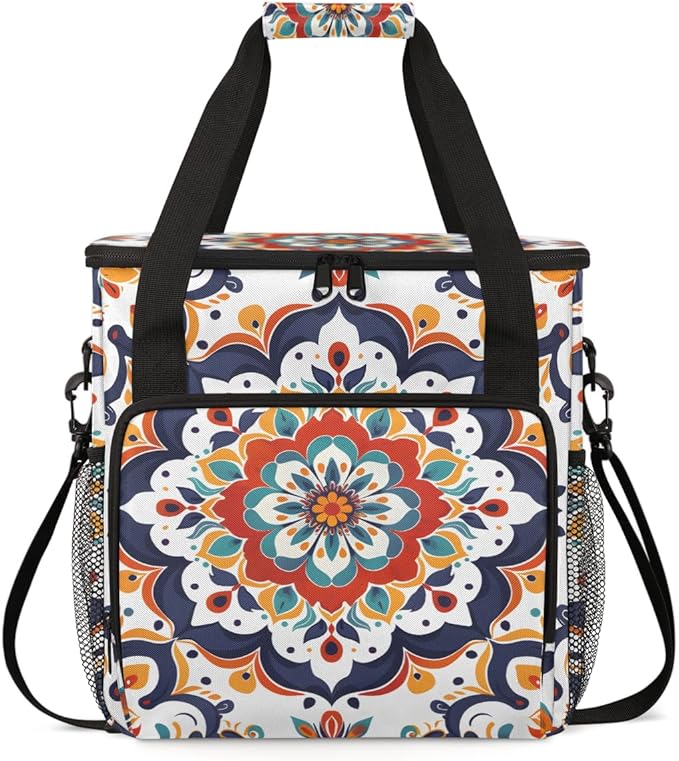 Celestial Mandala Coffee Maker Carrying Bag Portable Travel Storage Tote Bag Compatible with K-Mini or K-Mini Plus Single Serve Coffee Brewer Carrying Case with Multiple Pockets &amp Shoulder Strap