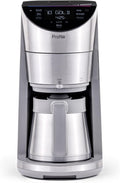 GE Profile Smart Grind &amp Brew Coffee Maker w/Podless Single Serve 90oz Water Reservoir 10 Cup Thermal Carafe Voice Control Adjustable Burr Grinder SCA Certified Barista-Quality Stainless St