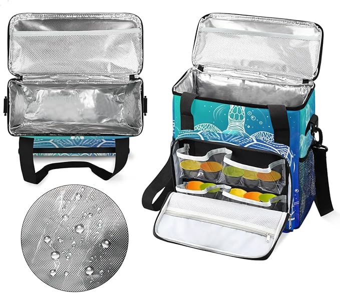 Coffee Maker Carrying Bag Ocean Turtle Single Cup Coffee Maker Travel Bag Compatible with Keurig K-Mini or K-Mini Plus Portable Storage Bag with Shoulder StrapAZ-16