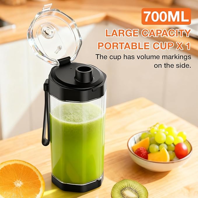 GVODE Personal Blender Portable Blender for-Smoothies Shakes Food Prep and Frozen Blending 24oz Large Capacity BPA Free Leakproof-Lid and Sip Spout USB-C Rechargeable IPX8 Waterproof