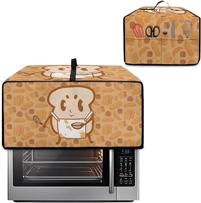Bread Toaster Oven Cover Lightweight Polyester Fabric Wide Slots Toaster Cover Small Appliance Covers for Kitchen Keep Toasters Free From Dust and Fingerprint