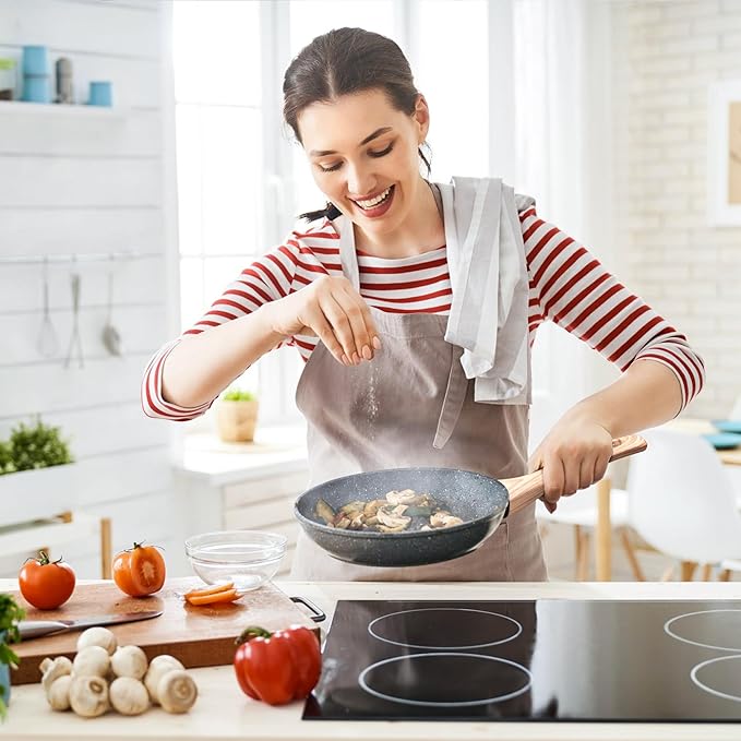 VOTTGO 31 Pcs Pots and Pans Set Non Stick Black Granite Induction Cookware Set Non Toxic Healthy RV Kitchen Cooking Set with Silicone Tools and Pot Protectors PFOA PFOS PFAS Free