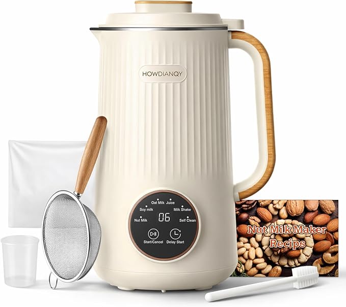 HDQ 2026 Nut Milk Maker Machine 32oz All-in-1: Multifunctional Automatic Nut Milk Machine&amp Soy Milk Make&amp Almond Milk Maker&amp Oat Milk Maker&amp Coconut Milk Maker&amp Juicer With Delay