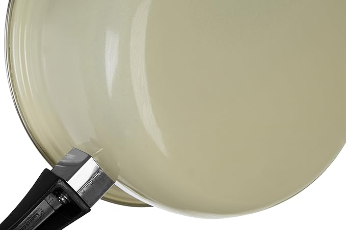 Premier Housewares Pots and Pans Sets Non Stick Set of 3 Alloy Black/Cream Cookware Everyday Use Kitchen Set Dishwasher Safe Cooking Pans with Lids