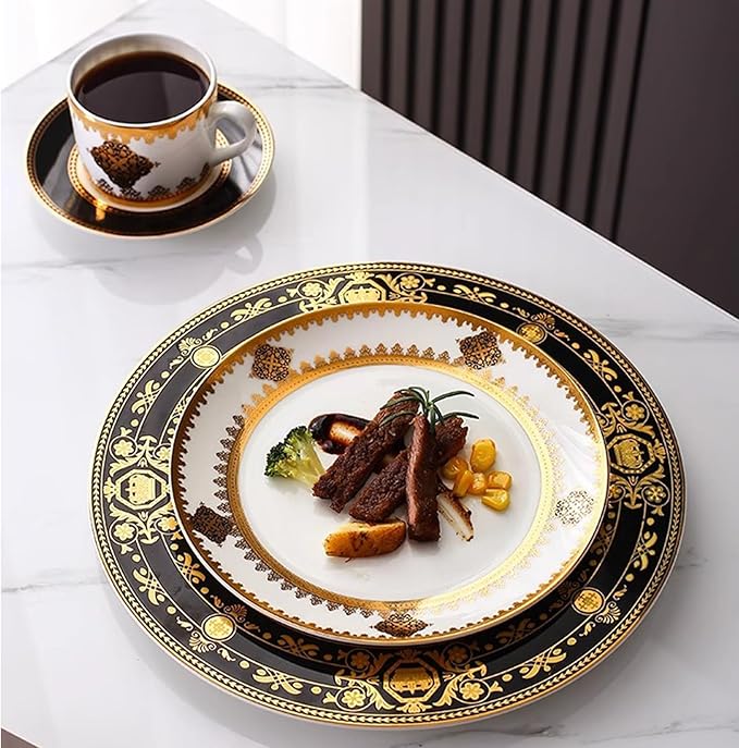 24 piece porcelain dinnerware set bone china dinnerware set dishes set for 6 hotel wedding family gathering dishwasher safe banquet present for mom present for maternal grandmother