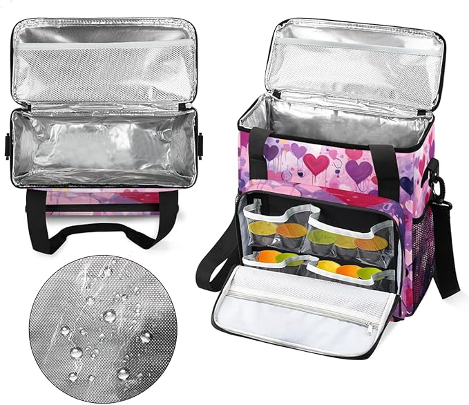 Purple Heart Coffee Maker Carrying Bag Portable Travel Storage Tote Bag Compatible with K-Mini or K-Mini Plus Single Serve Coffee Brewer Carrying Case with Multiple Pockets &amp Shoulder Strap