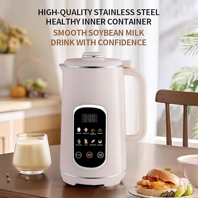 Diydeg 8 in 1 Nut Milk Maker Machine 12L Automatic Soy Milk Maker Countertop Blender with Stainless Steel Blades and Self Clean for Homemade Almond Oat Coconut and Juice (US Plug 110V)