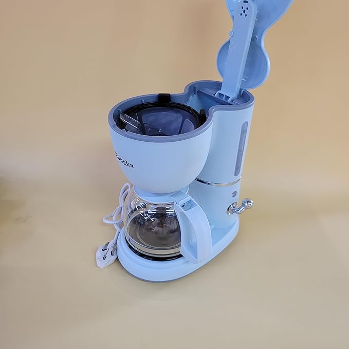 Kungka Electric coffee machines No-drip coffee pot easy-pour design removable filter basket and one-touch on/off switch