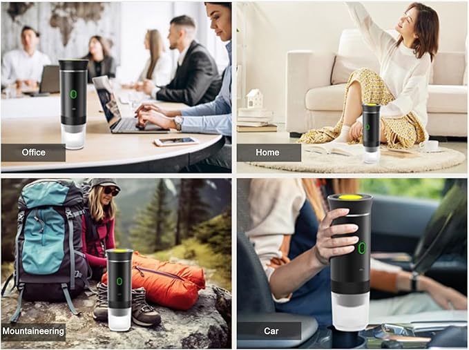 Portable Electric Espresso Machine Self Heating Portable Electric Coffee Maker 15 Bar Mini Coffee Maker for Coffee Capsules Ground Coffee Cordless Electric Coffee Machine