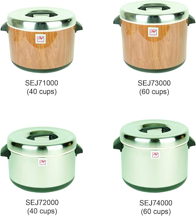 Thunder Group SEJ73000 60-Cup Wood Grain Insulated Sushi Pot