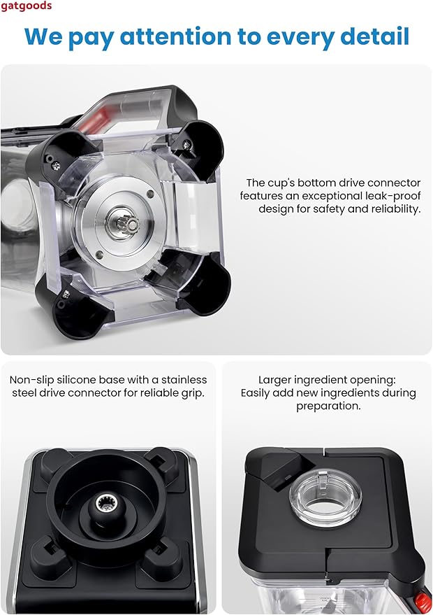 72 Oz Large Blender - 2200W Professional High Speed Commercial Blender Variable Speed Self-Cleaning Dishwasher Safe