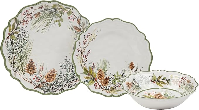 Certified International Winter Forest 12 Pc Dinnerware Set Service for 4