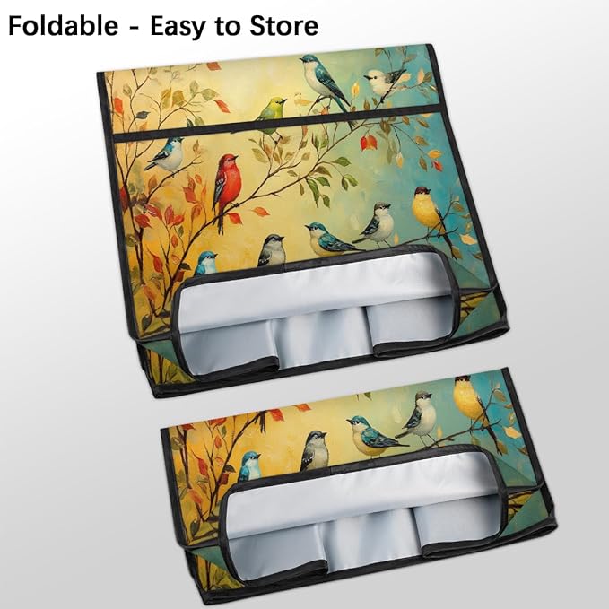 Kitchen Aid Mixer Cover Color Birds Leaves Animal Stand Mixer Cover Compatible with 6-8 Quarts Stand Mixers Dust Covers with Zipper Pocket Foldable Washable Kitchen Aid Organizer Bag