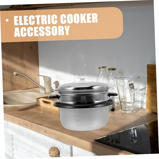 PRETYZOOM Non-stick Rice Cooker Inner Pot Capacity with Scale Design and Easy to Clean for Home and Dorm Cooking Includes Steamer Tray and Lid Random Style