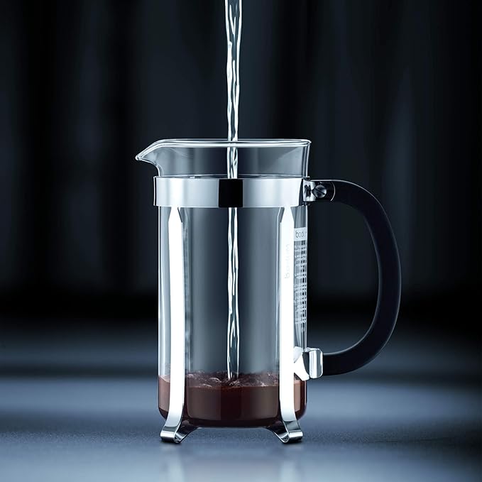 Bodum 34oz Chambord French Press Coffee Maker High-Heat Borosilicate Glass Brushed Stainless Steel – Made in Portugal