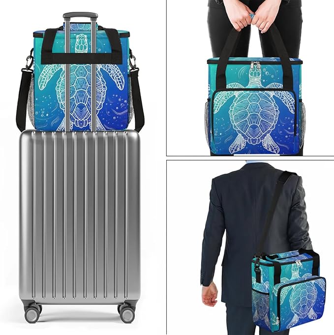 Coffee Maker Carrying Bag Ocean Turtle Single Cup Coffee Maker Travel Bag Compatible with Keurig K-Mini or K-Mini Plus Portable Storage Bag with Shoulder StrapAZ-16