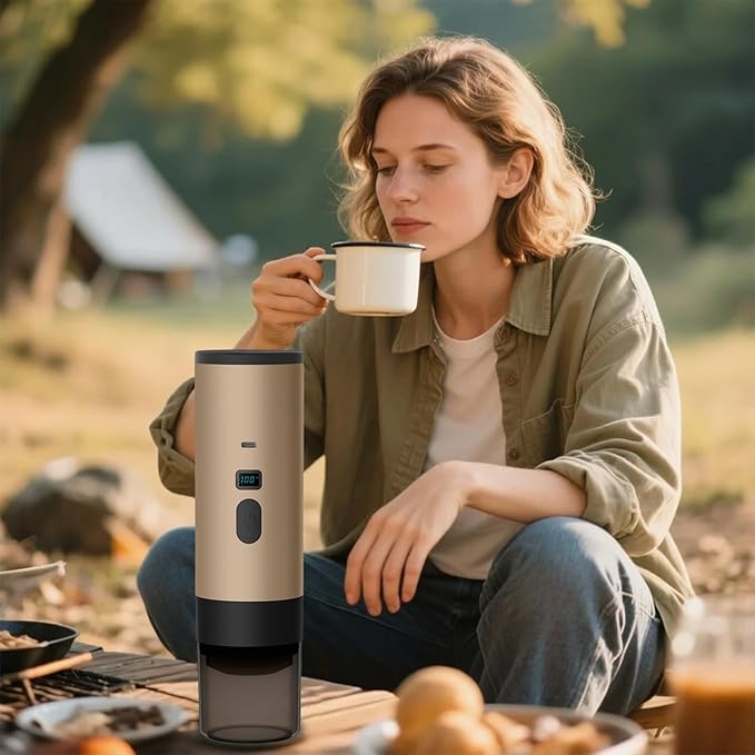 Portable Coffee Maker Espresso Machine Travel Espresso Maker USB-C ChargingHeating Pump Press Coffee Maker Electric Capsule Coffee Machine for RVCar Hiking Camping Office
