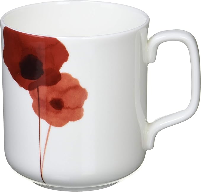 Narumi 52214-2956 Spring Field Mug 11.2 fl oz (330 cc) Red Floral Pattern Anemone Large Gift Microwave Safe Dishwasher Safe Gift Box Included