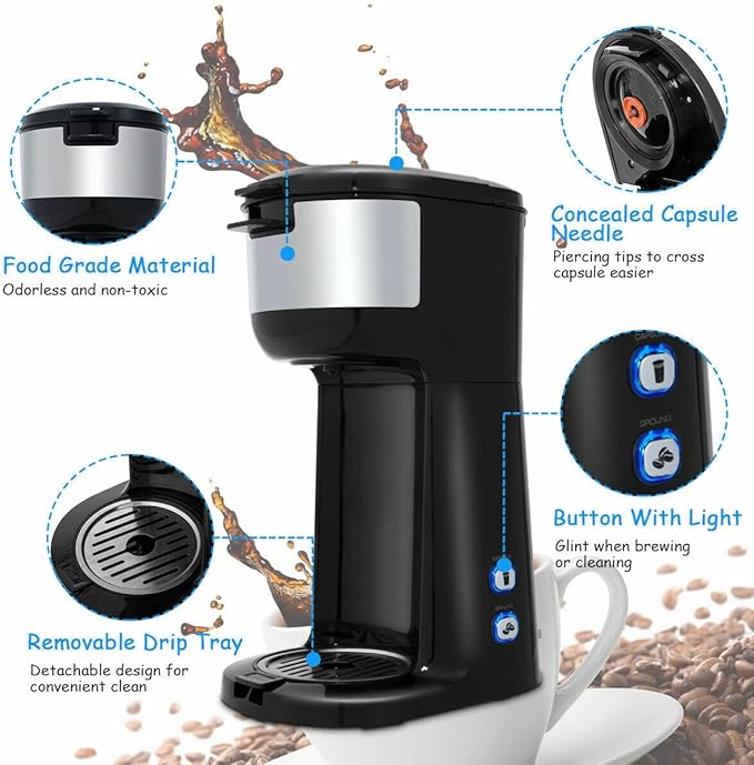 2 in 1 portable coffee machine coffee machine for coffee powder and coffee capsules