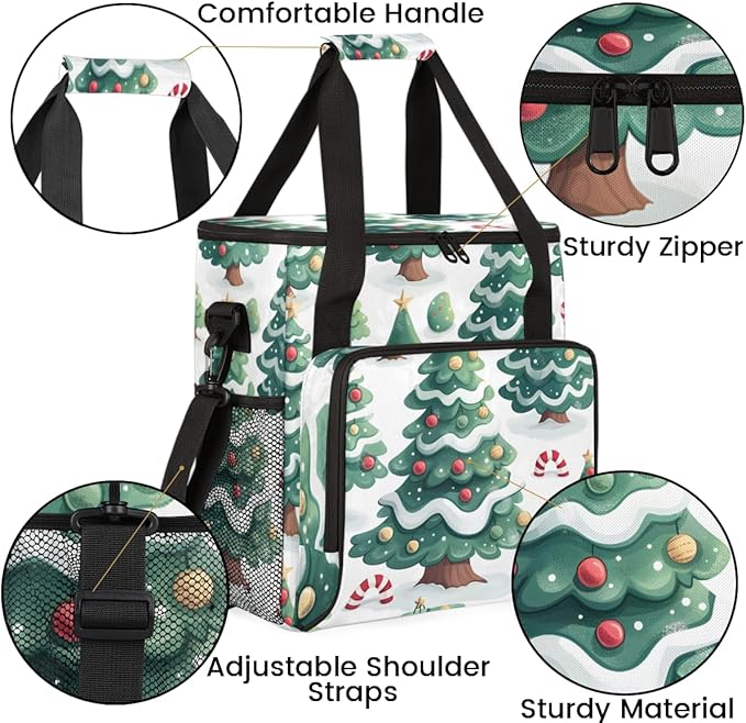 Bright Tree Xmas Coffee Maker Carrying Bag Portable Travel Storage Tote Bag Compatible with K-Mini or K-Mini Plus Single Serve Coffee Brewer Carrying Case with Multiple Pockets &amp Shoulder Strap