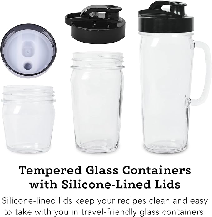 Tribest PBG-5050-A Portable Blender for Shakes and Smoothies with Glass Blender Cups Chrome