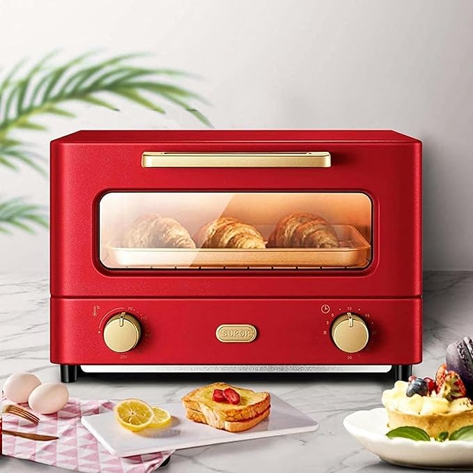 AMNOOL Automatic Mini Oven12L Electric Oven Multifunction Baking Machine 1000W Cake Pizza Oven 30 Minutes Timing Kitchen Convection Oven Aesthetic and Practical-1*
