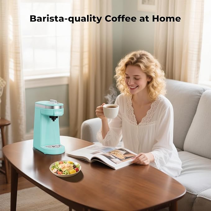CHULUX Mini Coffee Maker for K Capsule Single Serve Coffee Maker for One Cup Americano Lightweight Pod Coffee Machine Aqua