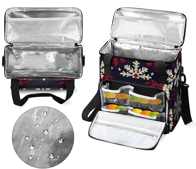 Christmas Snowflakes Coffee Maker Carrying Bag Colorful Snowflakes Travel Storage Bag Compatible with K-Mini or K-Mini Plus Single Serve Coffee Brewer Carrying Case with Pockets &amp Shoulder Strap