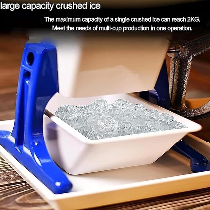 Commercial Manual ice Crusher Portable Rotary ice Crusher with Stainless Steel Blades Hand-cranked ice Machinefor Home Restaurant and Party use