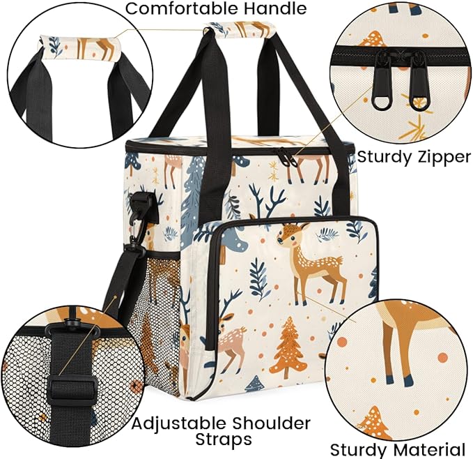 Cartoon Tree Coffee Maker Carrying Bag Retro Tree Travel Storage Bag Compatible with K-Mini or K-Mini Plus Single Serve Coffee Brewer Carrying Case with Multiple Pockets &amp Shoulder Strap