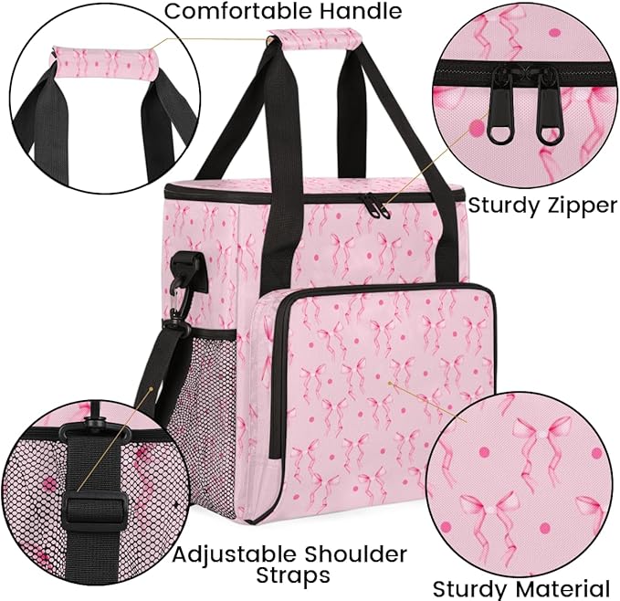 Coffee Maker Carrying Bag With Shoulder Strap Single Coffee Machine Bag Travel Storage Bag for Men Women Bow