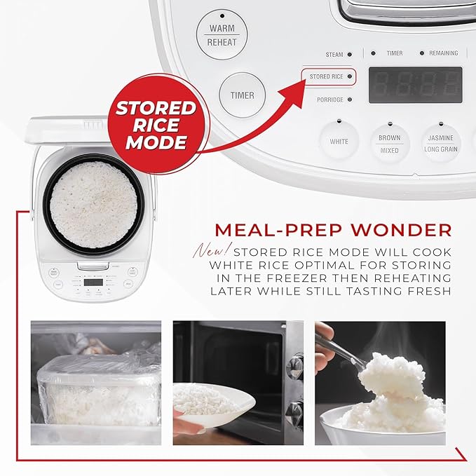GRFIT Electric Rice Cooker 10 Menu Options Oatmeal Brown Rice &amp More Touch-Screen Nonstick Inner Pot