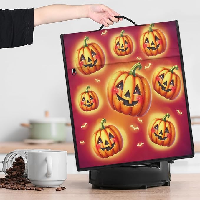 cfpolar Kitchen Aid Mixer Cover Compatible with 6-8 Quarts Halloween Glowing Pumpkin Stand Mixer Cover Kitchen Aid Mixers Accessories Appliance Organizer Bag Dust Covers with Zipper Pocket