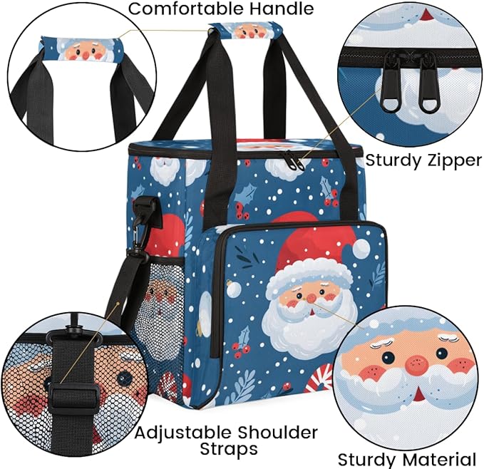 Mystical Santa Claus Coffee Maker Carrying Bag Fantastic Santa Claus Travel Storage Bag Compatible with K-Mini or K-Mini Plus Single Serve Coffee Brewer Carrying Case with Pockets &amp Shoulder Str