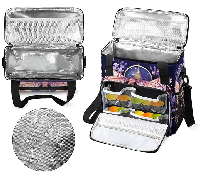 Gothic Butterfly Coffee Maker Carrying Bag Flowers Butterfly Travel Storage Bag Compatible with K-Mini or K-Mini Plus Single Serve Coffee Brewer Carrying Case with Multiple Pockets &amp Shoulder St