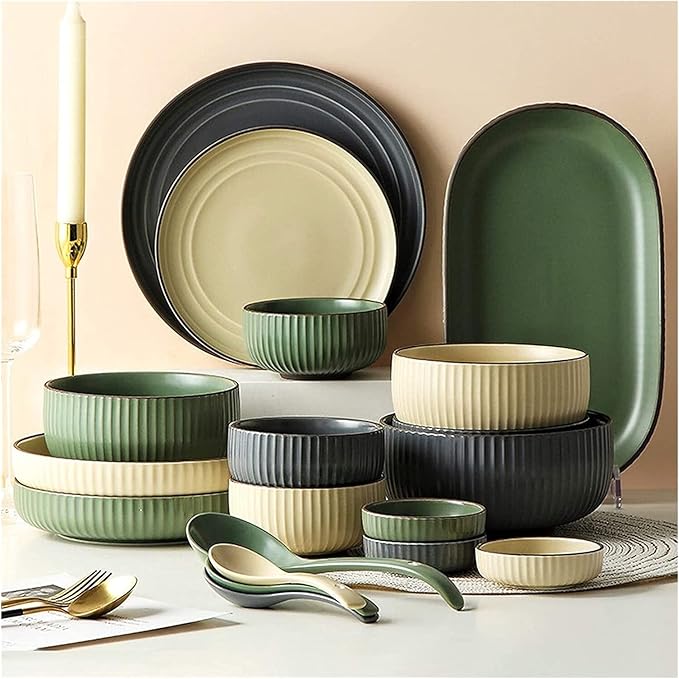 Dinner Set Ceramics Dinner Sets 38 Pieces Dinnerware Set | Porcelain Steak Plate And Cereal Bowl For Wedding Gifts Kitchenware