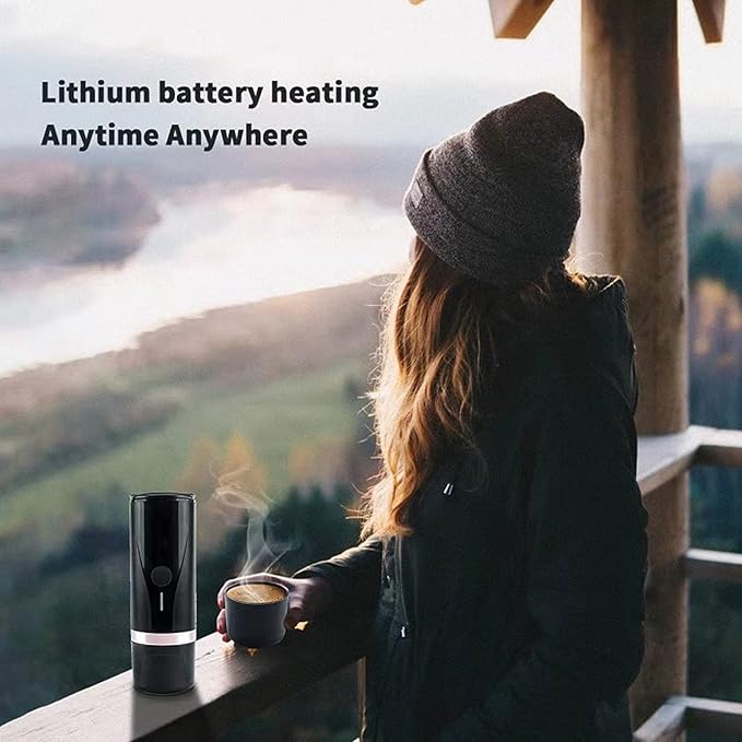 Portable Coffee Maker Electric Heating Machine USB Charging Large Capacity Batteryfor For Camping Hiking Travel 12V 24V Easy To Use For Coffee Lover