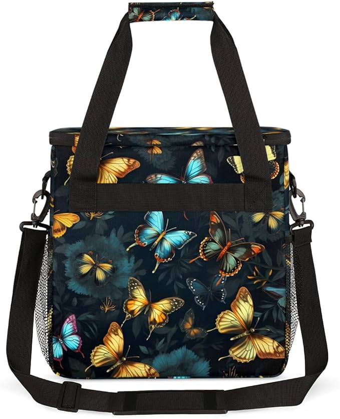 Dreamy Butterfly Coffee Maker Carrying Bag Flame Butterfly Travel Storage Bag Compatible with K-Mini or K-Mini Plus Single Serve Coffee Brewer Carrying Case with Multiple Pockets &amp Shoulder Stra