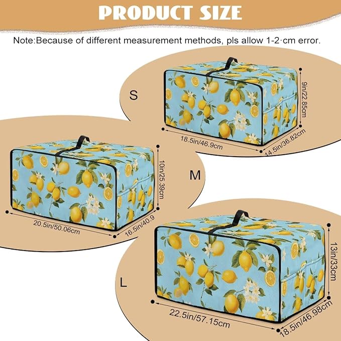 Doojoayie 8 Slice Toaster Oven Covers for Kitchen Counter Toaster Cover 22.5x18.5x 13 Small Appliance Dust Protector Kitchen Decoration Gifts for Women Lemen Print