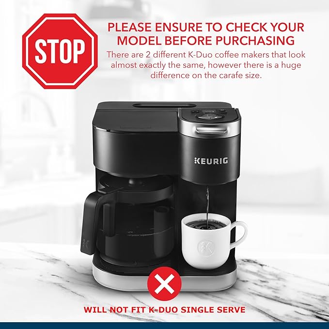 12-Cup Coffee Carafe Compatible with Keurig K-Duo Essentials K Duo Hot &amp Iced – Will NOT Fit Keurig K-Duo Single Serve
