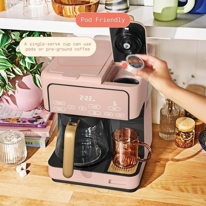 Programmable 12-Cup &amp Single-Serve Multi-Brew Coffee Maker Digital Controls Large Capacity Easy to Use