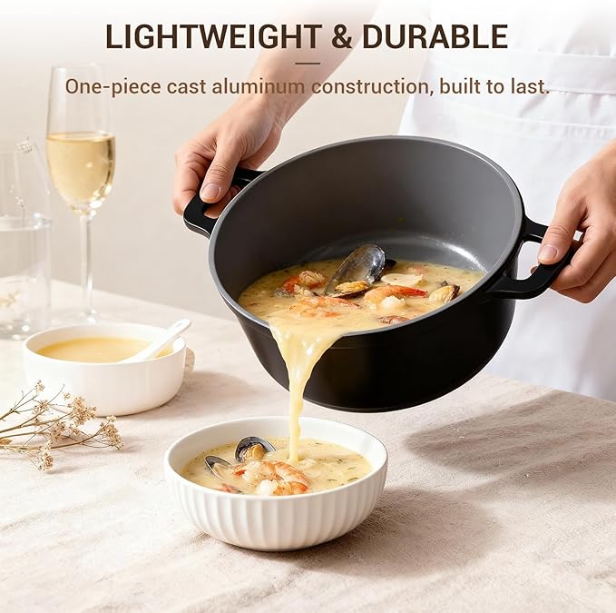 Ammeloo 18 Pcs Pots and Pans Set Non Stick &amp Ammeloo 8-Piece Ceramic Cooking Pot Set