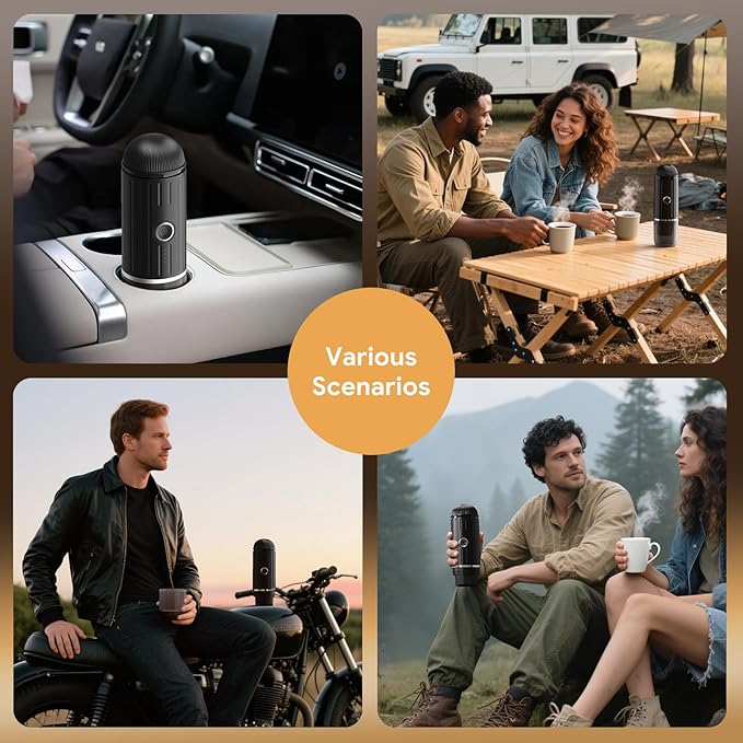 Portable Electric Espresso Coffee Maker for Ground Coffee &amp NS Capsule Fast Self-Heating Technology‌ with USB-C Perfect for RV Hiking Camping Office &amp On-the-Go Lifestyles Christmas Gift f