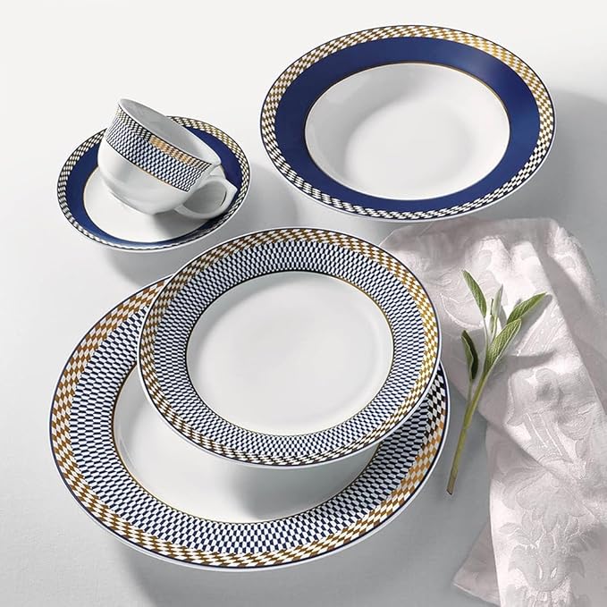 Oxford Flamingo-Op Art Porcelain 20 Piece Dinnerware Set Service for 4