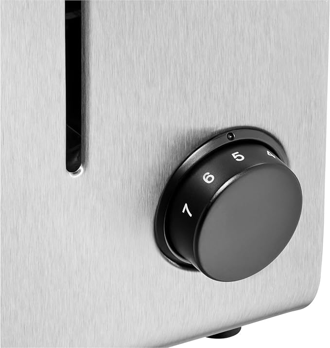 WMF Stelio Two Slice Toaster Stainless Steel Double Slot Toaster with Roll Attachment Bagel Function 7 Browning Levels 900 W Stainless Steel Mat