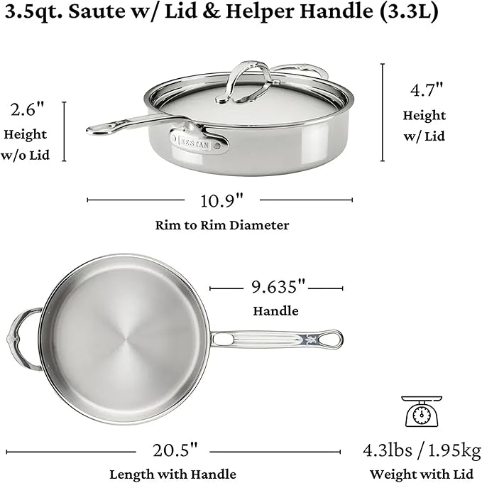 Hestan ProBond Luxe 5-Piece Professional Clad Stainless Steel Cookware Set