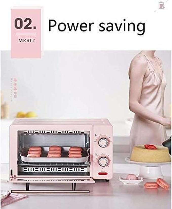 Mini Electric Oven Of 1000 W For Home 11 L Temperature Control 100-230 ℃ And 60-Minute Timer Bread Smart Bank Tempered Glass Door
